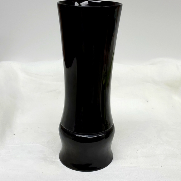 Vintage Lacquered mother of pearl inlaid wood vase - Picture 6 of 7